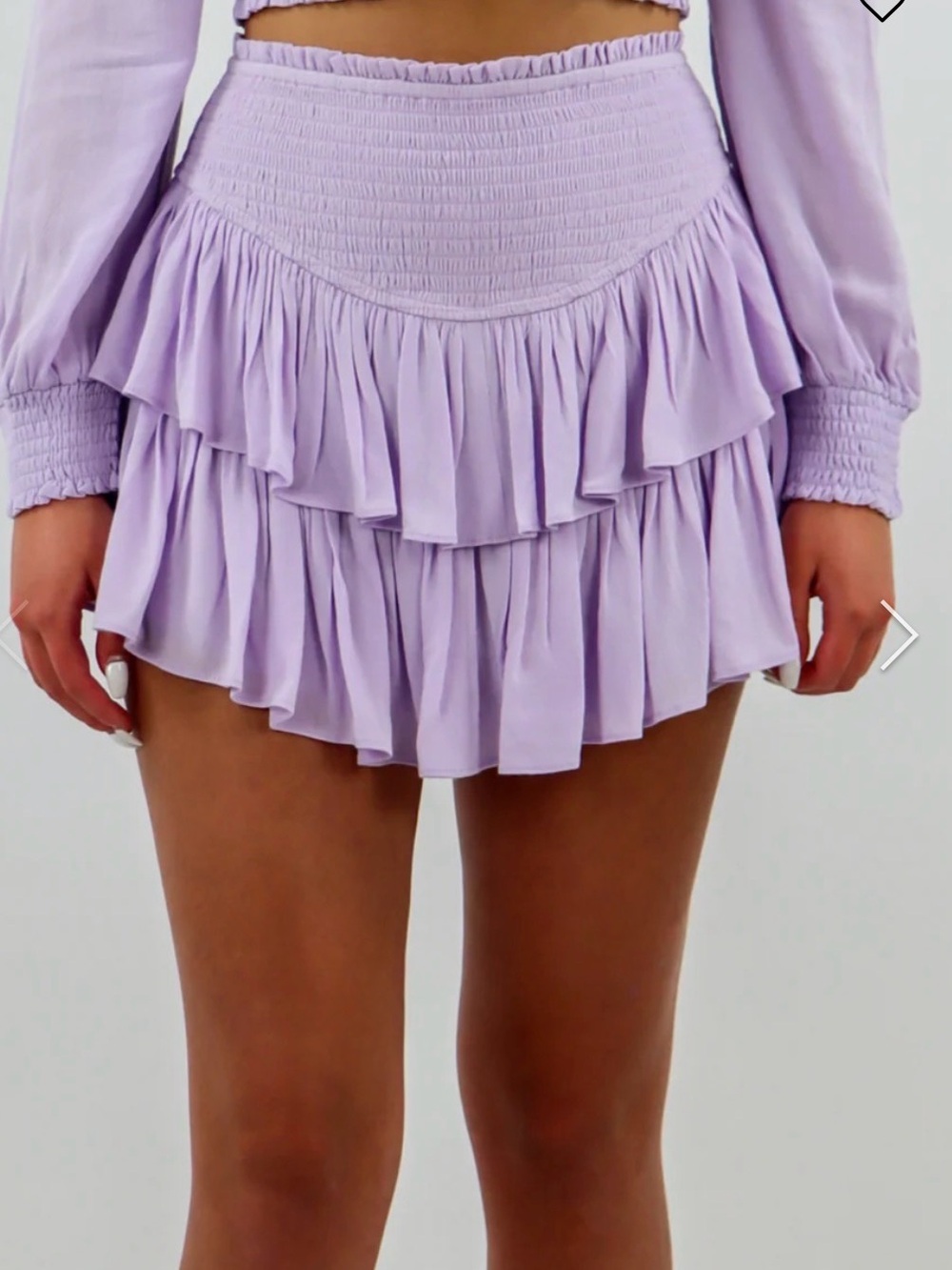 Rock N Rags High-Waist Lavender Mini Ruffle Skirt